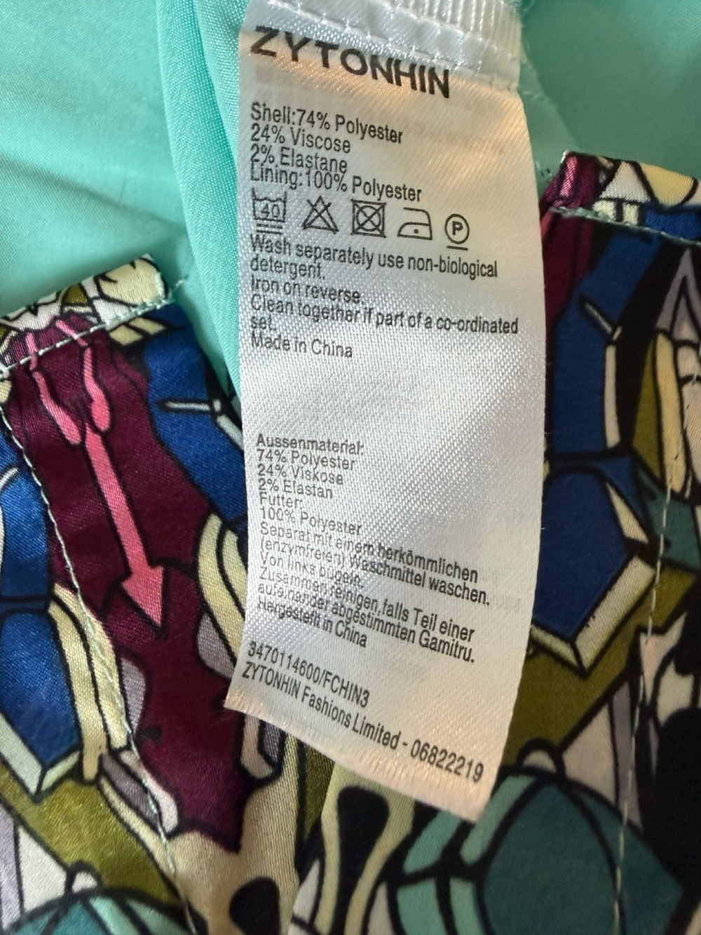 Lightweight Multicolor Geometric Print Button-Up Blouse by Zytonhin. 6 - Picture 8 of 9